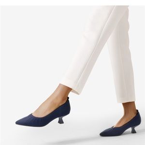 Burudani Cosima Comfortable Knit Kitten Heel Pumps